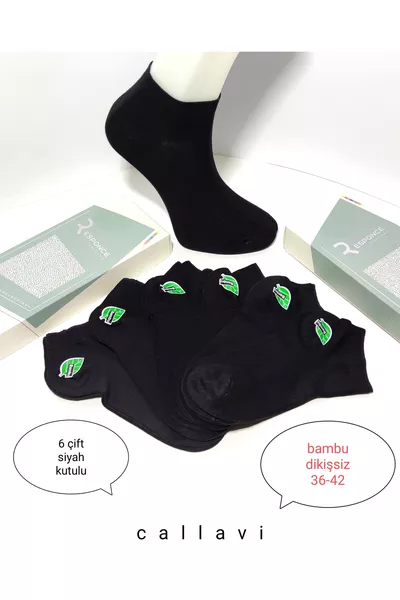 Seamless Bamboo Super Stretchy Slippers 6 Pairs in a Box