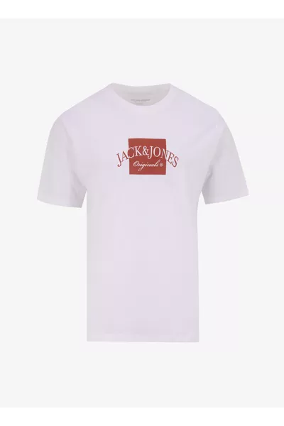 تي شيرت رجالي أبيض بياقة دائرية _JORBOSTON TEE SS CREW NECK