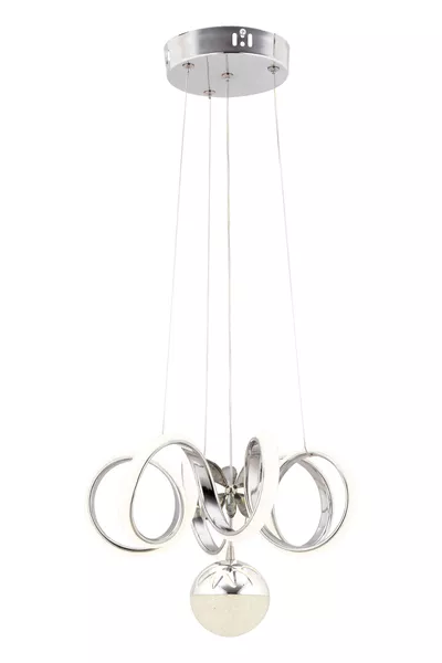 Вега Хром Современная Подвесная Лампа с 3 Цветными Светильниками для Гостиной, Кухни, Комнаты и Прихожей с LED