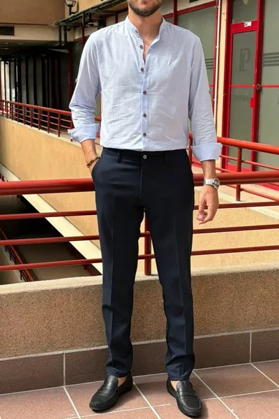 Herren, Standard-Passform, A Qualität, Old Money, Stoffhose 