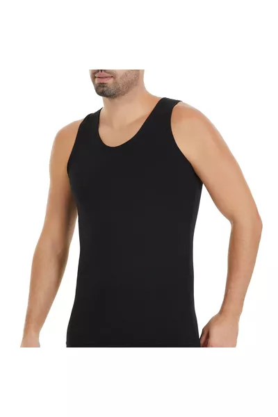 3-Pack Black Men's Modal Stretch Tank Top 