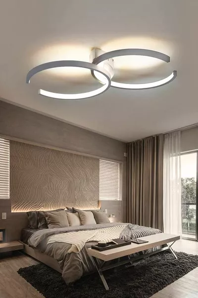 Chance C Modern Double Gray Frame LED Double Chandelier