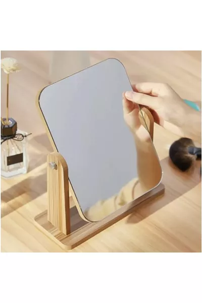 Makeup Mirror Wooden Table Mirror Adjustable Makeup Mirror Special Wooden Series Large Size Cm