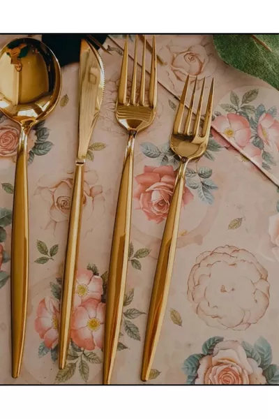 Dmr Life Венеция Злато 6 броя десертна вилица Злато