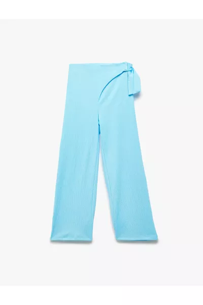 Bağlama Detaylı Basic Bol Paça Pantolon