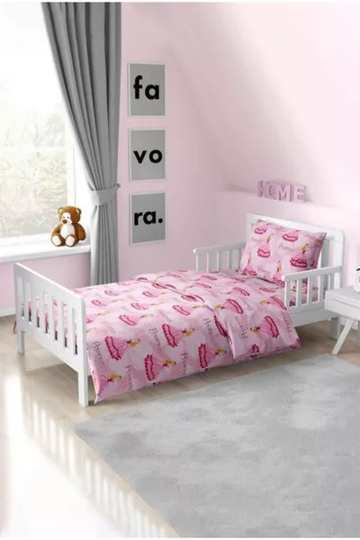 Set di Biancheria da Letto Singolo per Bambina in Cotone Ranforce, Motivo Principessa,  cm