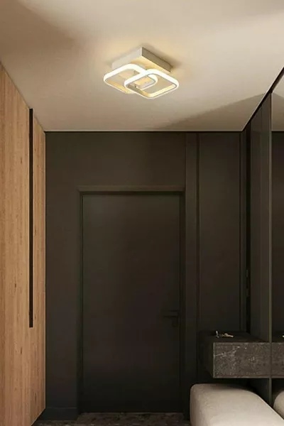 Plafonnier LED 2 lumières Selinay Design Moderne Couleur Blanche pour Salon, Cuisine, Hall avec LED Blanche