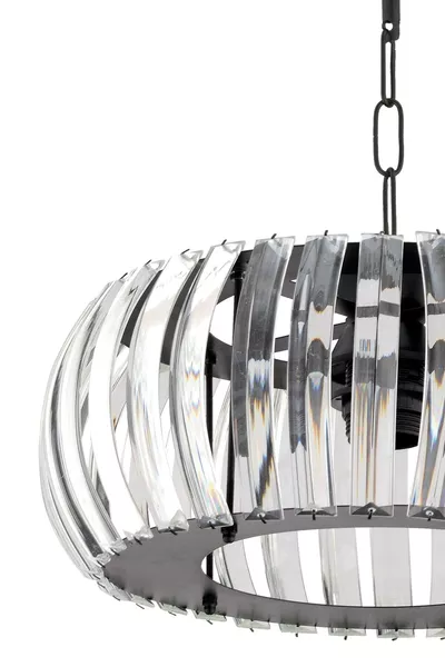 Plafonnier Venüs Noir Cm avec Cristaux et Installation Complète