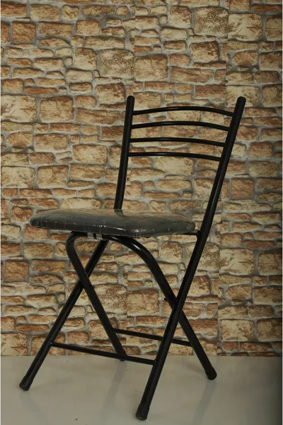 Chaise pliante en métal noir pour cuisine, balcon et jardin