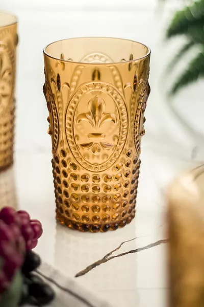 مجموعة 6 أكواب طويلة من الأكريليك للعسل وأكواب الماء والمشروبات  مل (حجم كبير وليس زجاجًا)