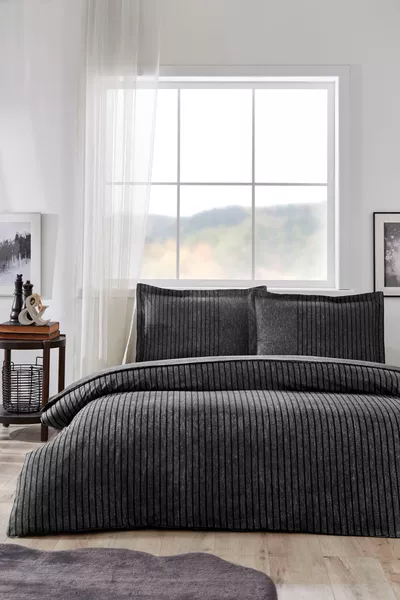 Noir Dubbel Dekbedovertrekset met Hoeslaken