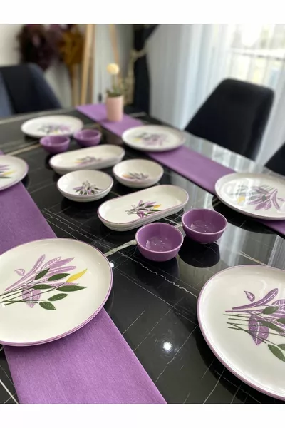 MOR YAPRAK 6 Kişilik  Parça Kahvaltı Takımı