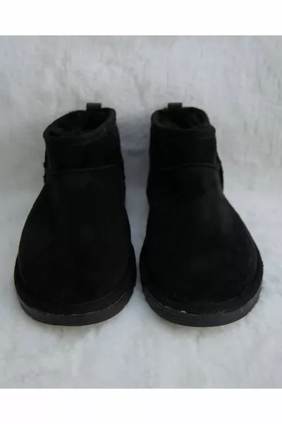 Дамски/Момичета Сиви Ултра Мини Велурени Ботуши Вътре Кожа Зимни Ботуши и ботуши