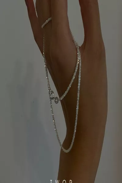 Collana in acciaio con catena in corda di diamanti da donna