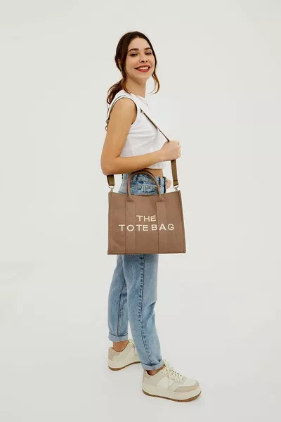 حزام طويل قماش قماش حمل حقيبة المرأة حقيبة كروسبودي بيج غامق