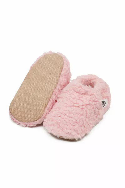 Teddy Baby Pandufu Home Booties, Non-Slip Soles, Organic Cotton Lining, Home Nursery Shoes Pink