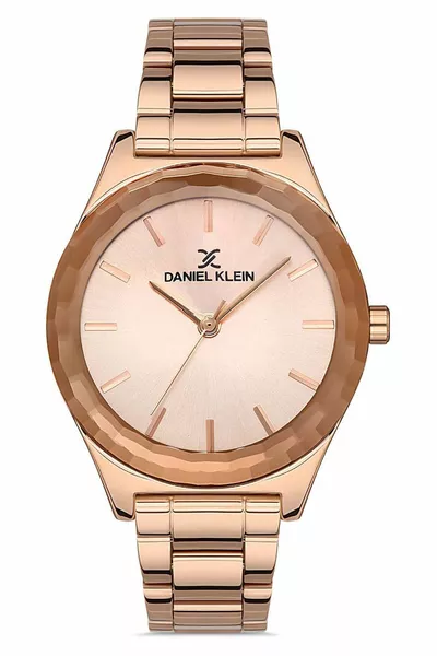 Orologio da polso da donna in oro rosa in vetro tagliato + set di bracciali in pietra di zircone