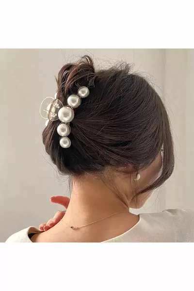 Fermoir transparent avec grosses perles