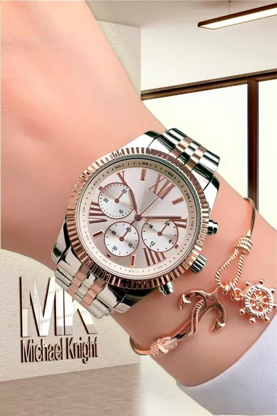 عزيزي ساعة يد مزدوجة 2 قطعة ساعات في صندوق خاص