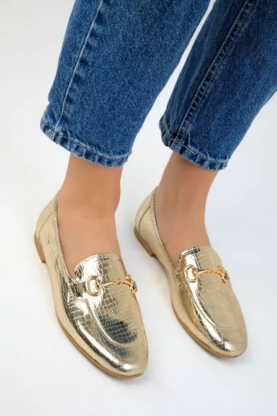 شقق باليه نسائية ذهبية الأفعى 