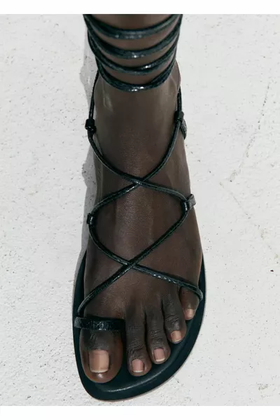 Sandals with leather straps