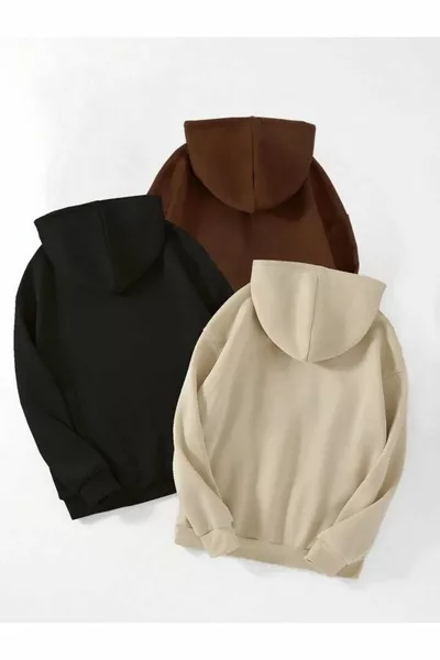 Unifarbenes 3' unifarbenes, unbedrucktes Oversize-Sweatshirt mit Kapuze