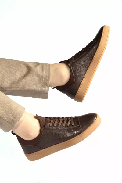 Coffee Crep Chaussures Homme en Cuir Véritable