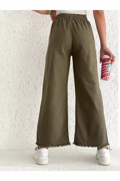  الخصر المطاطي / الدانتيل متابعة شرابة Palazzo عارضة تناسب السراويل