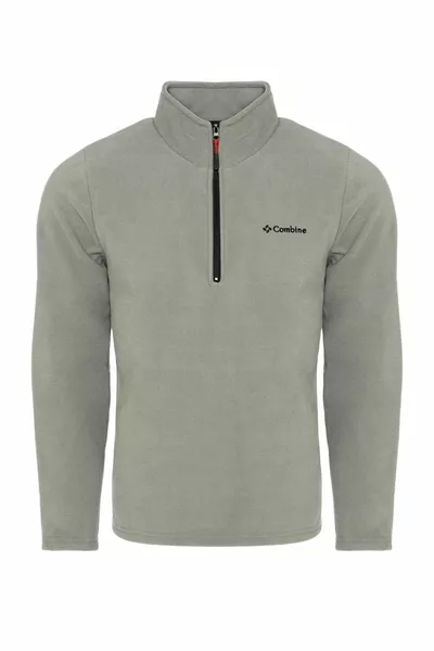 Мъжки полар сив цвят половин цип бато яка на открито