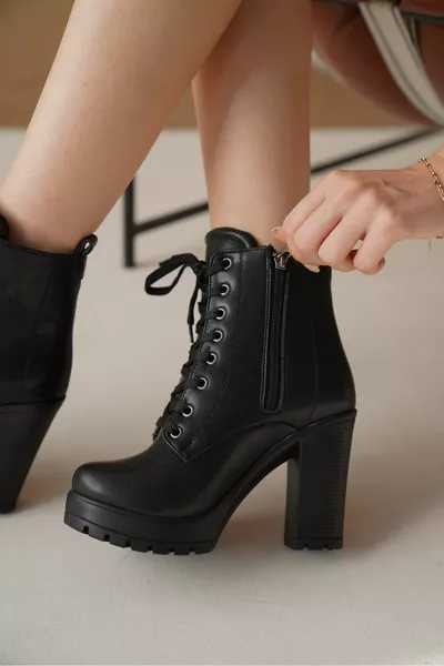 Skin Black Damen High Heels Stiefel 