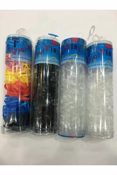 Fermoir en caoutchouc tricoté transparent Big Box 4 pièces 2 minces - 2 épais