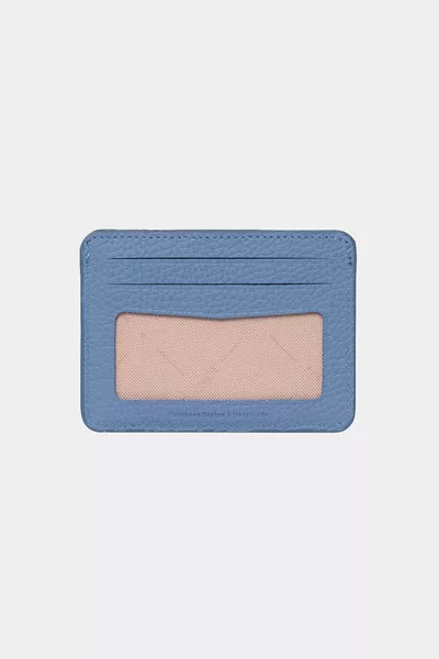  Vera Pelle Delle Donne Degli Uomini Del Titolare Della Carta Portafoglio Del Bambino Blu