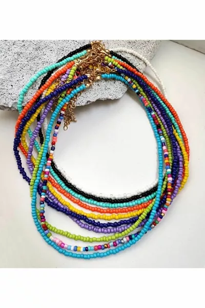 Women's Spring Colors Sand Beads  Pcs Necklace
