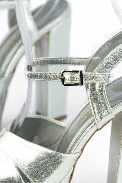 ,5 см ВИСОК сребърен блестящ плат вечерни обувки, бягането е гарантирано, при условие че е бавно.