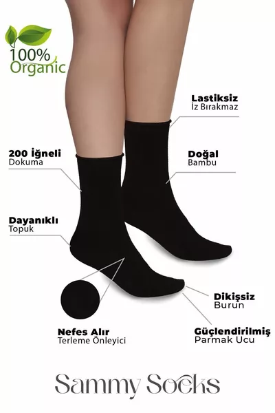 Premium Bamboo Elastic-Free Seamless Socket Damen Socken 3 Stück