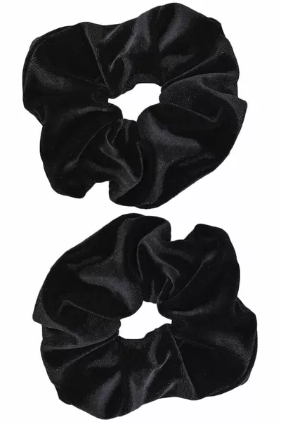 Trendstar 2 Pcs Boucle en caoutchouc noir en velours