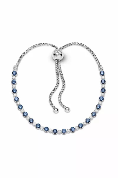 Braccialetto regolabile blu e trasparente Sparkle