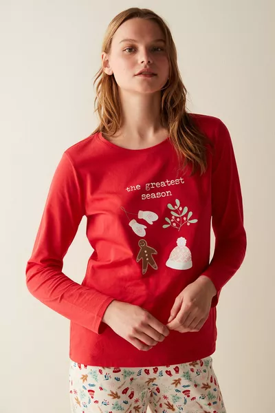 أعظم موسم طقم بيجاما بأكمام طويلة