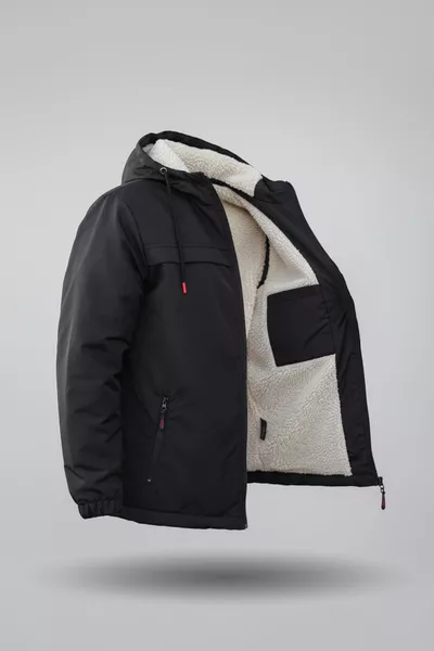 معطف شتوي مبطن بالفرو مقاوم للماء والرياح