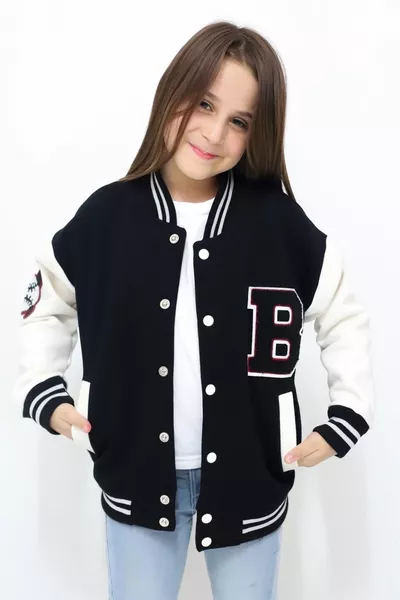 Unisex Oversized Girls' and Boys' College Jacket