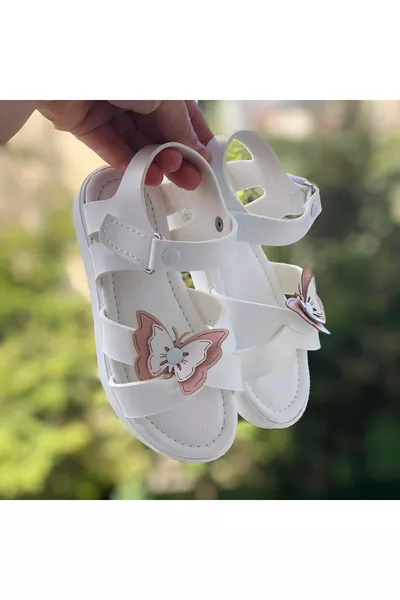 صندل فتاة بنعل فيلون مزخرف بفراشة