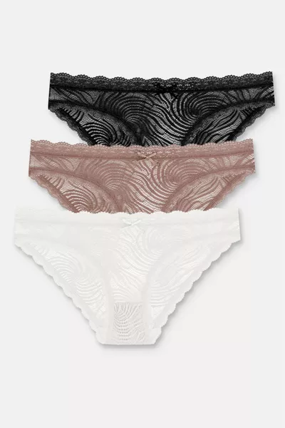 سروال داخلي نسائي دانتيل 3 قطع