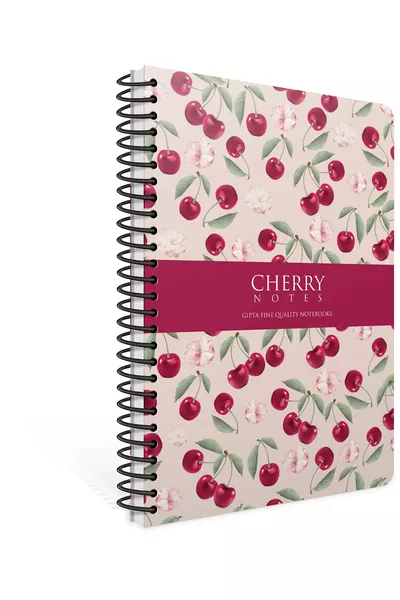 Cherry  Spiral Hardcover Lined Notebook  Sheets