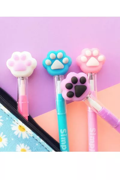 Penna a forma di zampa di gatto che depone uova, set da 4