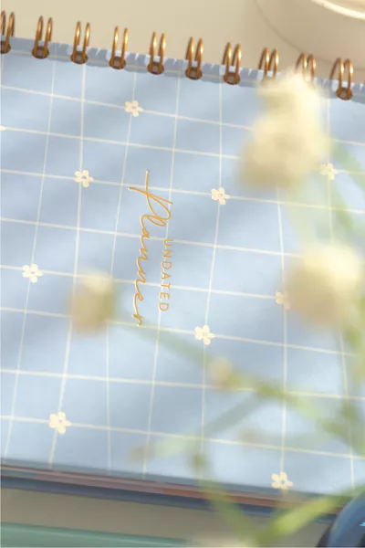  Спирален Вечен Планер с Мотивационни Страници Синя Ромашка