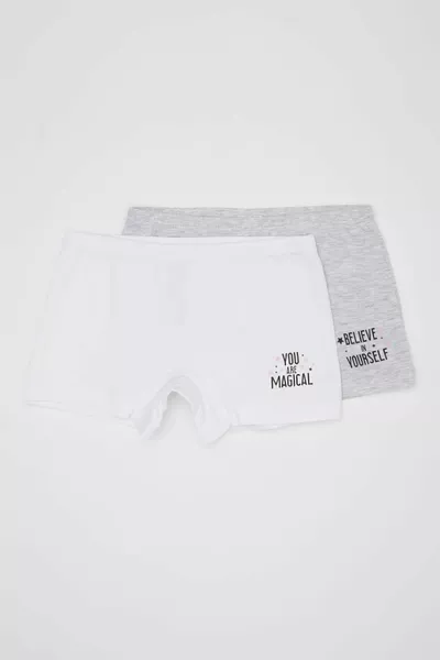 Girls' Printed Long Fit 2-Piece Boxer hs