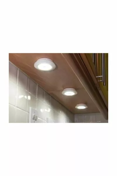 3-Pack Remote Controlled Adhesive Wireless Battery-Powered LED Spotlight Lamp Flashlight 