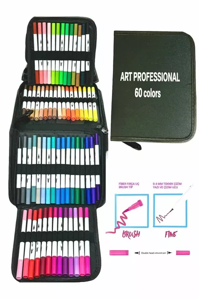 er Doppelendpinsel und 0,4 mm Feinspitzen-Markerstift-Set Lederstil Stifteset für Geldbörsen Profi