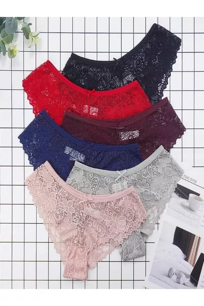 سراويل نسائية دانتيل برازيلي مجموعة من 6