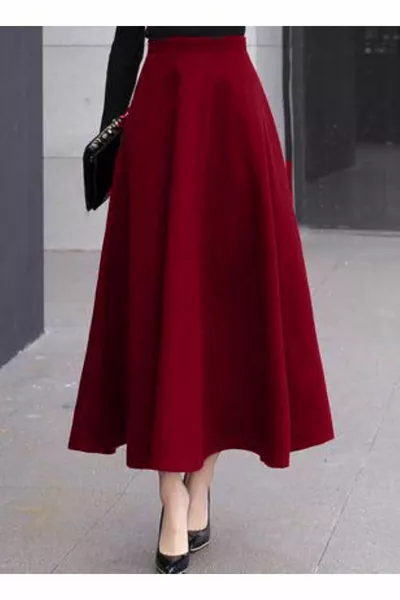 Puff Scuba Burgundy Skirt